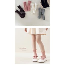 Set 5 đôi tất vớ bé gái cổ bèo sytle Hàn Quốc tone màu ngọt ngào_Hàng QCCC 4