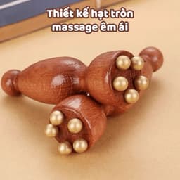 Combo 3 Cây Lăn Massage Nâng Cơ Mặt Bấm Huyệt Từ Gỗ Tự Nhiên & Bi Đồng Chống Bọng Mắt, An Toàn Cho Da. 3