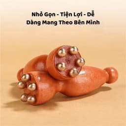 Combo 3 Cây Lăn Massage Nâng Cơ Mặt Bấm Huyệt Từ Gỗ Tự Nhiên & Bi Đồng Chống Bọng Mắt, An Toàn Cho Da. 4