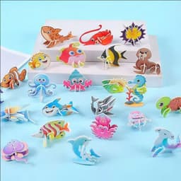 mô hình lắp ghép 3D khác nhau giấy xốp hình động vật, khủng long, côn trùng, xe, .. loại đẹp 4