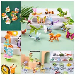 mô hình lắp ghép 3D khác nhau giấy xốp hình động vật, khủng long, côn trùng, xe, .. loại đẹp 7