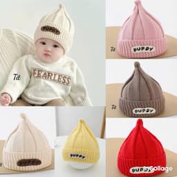 Mũ len củ tỏi Puppy mẫu mới siu cute , 5 màu tone Hàn cực xinh Chất len dày dặn, mềm mịn Dành cho bé yêu 1