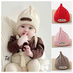 Mũ len củ tỏi Puppy mẫu mới siu cute , 5 màu tone Hàn cực xinh Chất len dày dặn, mềm mịn Dành cho bé yêu 9