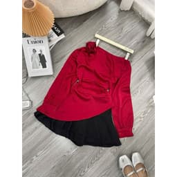 Set Áo Đỏ Lụa Lệch Vai Sang Chảnh – Hot Trend Dự Tiệc, set đồ mặc tết | Xukadress 7