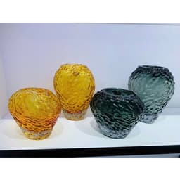 Bình hoa thủy tinh dung nham màu cam/ màu xám - HDBTT0025 8