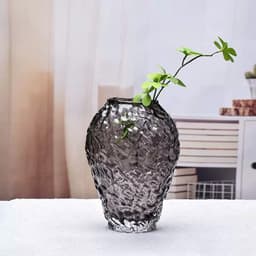 Bình hoa thủy tinh dung nham màu cam/ màu xám - HDBTT0025 9