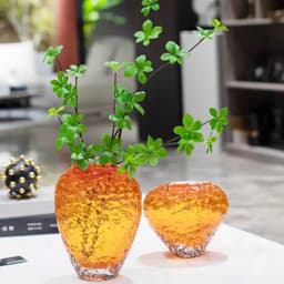 Bình hoa thủy tinh dung nham màu cam/ màu xám - HDBTT0025 6
