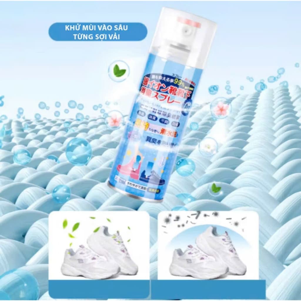 Chai Xịt Khử Mùi Giày Dép NaNo Bạc và Xịt Khử Mùi Hôi Chân Nano