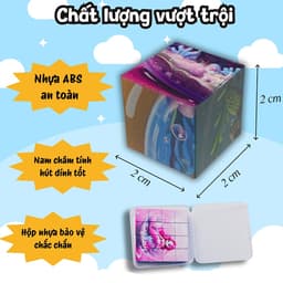 Bộ Xếp Hình Nam Châm Vuông 2x2cm – Khối Từ Lắp Ghép Thông Minh, Xây Dựng Mô Hình 3D, Rèn Tư Duy Logic Cho Bé 3