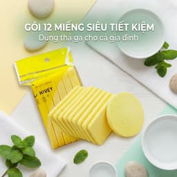 Gói 12 Miếng bông nở rửa mặt JYoohome Mút bọt biển tẩy trang dạng nén bỏ túi mini tiện lợi 6