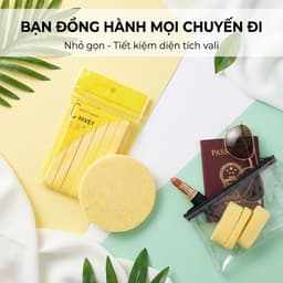 Gói 12 Miếng bông nở rửa mặt JYoohome Mút bọt biển tẩy trang dạng nén bỏ túi mini tiện lợi 5