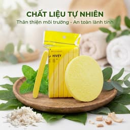 Gói 12 Miếng bông nở rửa mặt JYoohome Mút bọt biển tẩy trang dạng nén bỏ túi mini tiện lợi 4