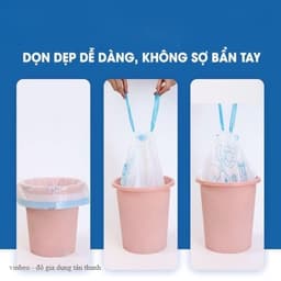 VINBEO Combo 3 cuộn túi đựng rác MÈO MINAIER có dây rút ( mỗi cuộn 100 túi) MM 3