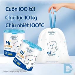 VINBEO Combo 3 cuộn túi đựng rác MÈO MINAIER có dây rút ( mỗi cuộn 100 túi) MM 1