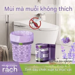 Túi Đựng Rác Hương Lavender Xua Đuổi Ruồi Muỗi, Siêu Dai, Có Dây Rút, Túi Rác Đuổi Muỗi Oải Hương Túi Rác Đuổi Côn Trùng 8