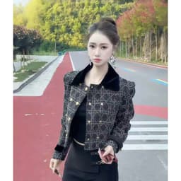 Áo khoác dạ Yayi kẻ khuy đồng cổ đức #vipppp 4
