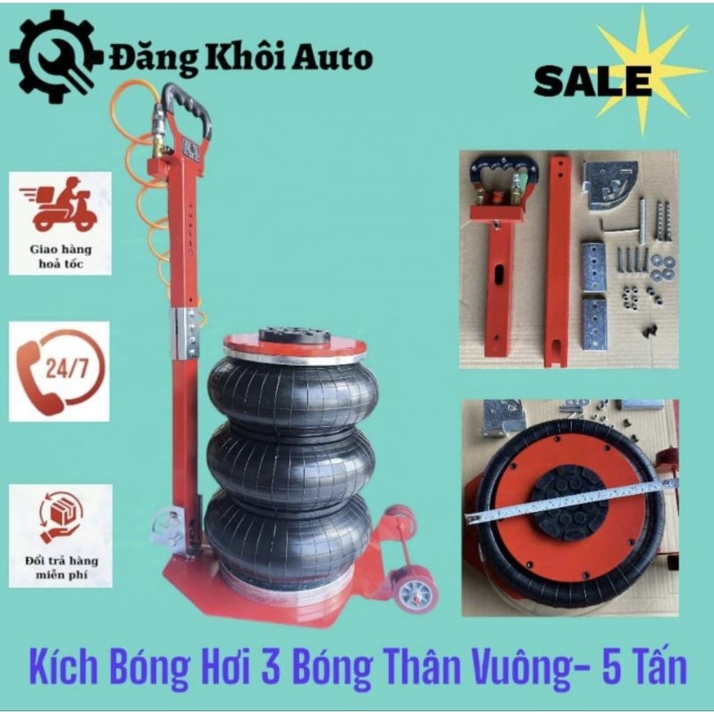 Kích Bóng Hơi 5 Tấn Tay Vuông Thân Gập Gọn