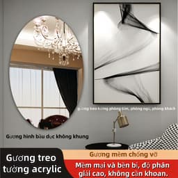 Gương treo tường acrylic 50cm, thích hợp cho phòng tắm, chống thấm nước, chống vỡ, trang trí phòng, trang trí nhà cửa. 3