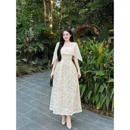 XUKADRESS_ VÁY REN KEM XOÈ KÈM KHĂN CHOÀNG – SANG TRỌNG & TINH TẾ ✨Váy dự tiệc sang chảnh 4
