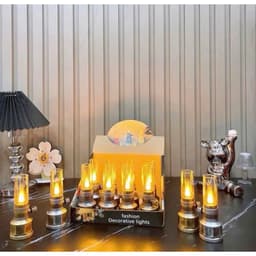 Combo Cặp 2 Đèn Dầu Thờ LED Vĩnh Cửu Dáng Cổ Điển – Ánh Sáng Vàng Ấm, Tặng Pin, Đèn Để Bàn Thờ 5