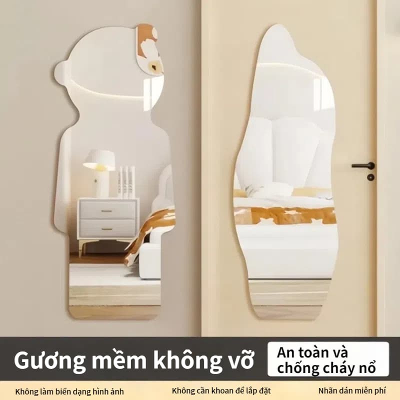 (gửi miếng dán) gương toàn thân,Có thể dán lên bề mặt phòng tắm,nhiều loại tường và cửa tủ quần áo