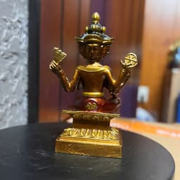 Tượng Phật Tứ Diện đạo Hindu bằng hợp kim đồng thau . vẽ chi tiết sống động, cao 10 cm 2