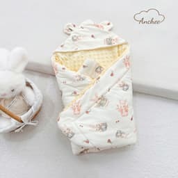 Ủ Choàng Trần Bông Cho Bé 80x80cm – Cotton Nỉ Hàn Cao Cấp, Nhung Hạt Giữ Nhiệt, Bông Organic Kháng Khuẩn 5