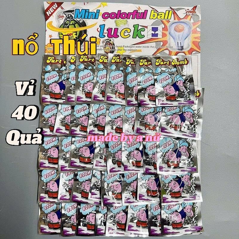 Vỉ 40 Quả Bom Bóp Có Mùi Thối Troll Vui Nhộn
