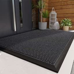 Thảm chùi chân siêu sạch LOMO để cửa ra vào, vải lưới polyester đàn hồi, đáy cao su chống trượt, chống mòn hiệu quả 4