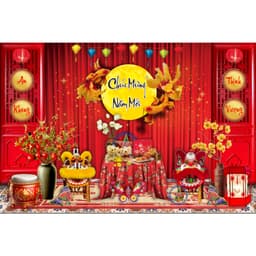 Phông bạt Tết - Phông nền chụp ảnh Tết cỡ lớn 5