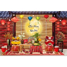 Phông bạt Tết - Phông nền chụp ảnh Tết cỡ lớn 3