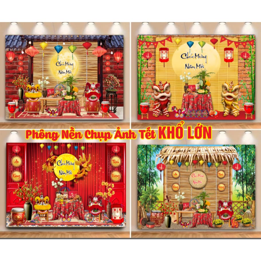 Phông bạt Tết - Phông nền chụp ảnh Tết cỡ lớn