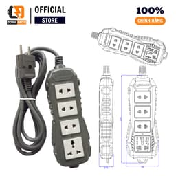 Ổ cắm chịu tải 8000W VINAKIP 2-3- 4 ngả liền dây lõi sứ 3 mét 5 mét chính hãng bảo hành 1 năm 2