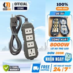 Ổ cắm chịu tải 8000W VINAKIP 2-3- 4 ngả liền dây lõi sứ 3 mét 5 mét chính hãng bảo hành 1 năm 1