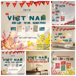 Set tranh gỗ dán tường chủ đề yêu nước, trang trí nhà cửa, văn phòng, homestay... 4