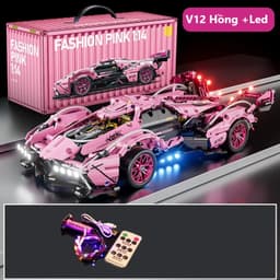 Mới 2025 - Mô Hình Lắp Ráp 1280 Mảnh Lambo V12 Hồng – Siêu Xe Màu Hồng Sang Chảnh, Đồ Chơi Trí Tuệ 2
