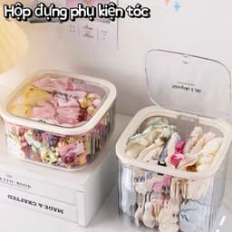 Hộp đựng phụ kiện tóc cho trẻ em, kẹp tóc cho bé gái, dây buộc tóc cho bé, dây chun buộc tóc, hộp đựng trang sức để bàn 2