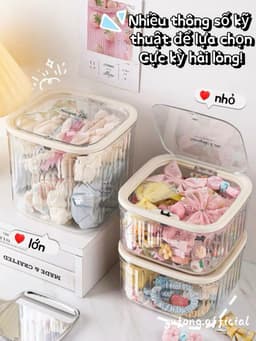 Hộp đựng phụ kiện tóc cho trẻ em, kẹp tóc cho bé gái, dây buộc tóc cho bé, dây chun buộc tóc, hộp đựng trang sức để bàn 7