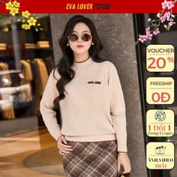 Áo Len Nữ Dệt Họa Tiết Sang Trọng Cổ Viền Gân - Form Rộng, Chất Len Mềm Mịn, Giữ Ấm Evalover M2905 1