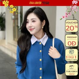 Áo khoác len nữ cardigan 233 cúc đồng chất len ép dày dặn mềm mịn phong cách  Eva Lover 3
