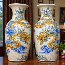 [NGUYÊN SET] COMBO đồ thờ men rạn nghệ nhân RỒNG VIỆT,gốm sứ đắp nổi Bát Tràng cho ban thờ gia tiên 4