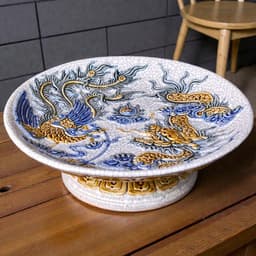 [NGUYÊN SET] COMBO đồ thờ men rạn nghệ nhân RỒNG VIỆT,gốm sứ đắp nổi Bát Tràng cho ban thờ gia tiên 6