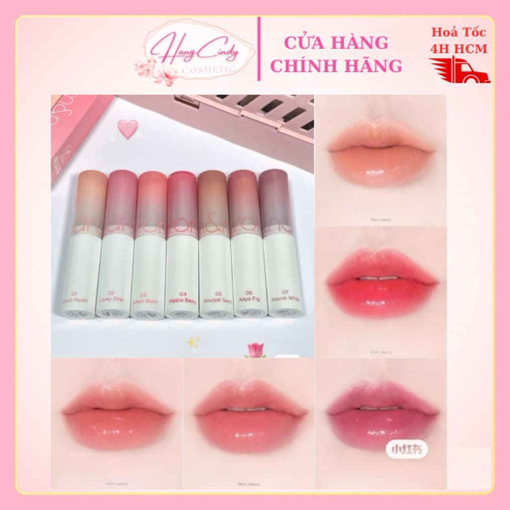 Son Dưỡng Màu Romand Glasting Melting Balm 02 Lovey Pink - Hồng Nhạt Tự Nhiên, Dưỡng Ẩm Mịn Màng