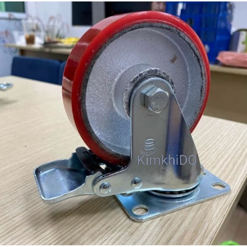 [KKTHN] Bánh Xe Pu + Càng Lõi Gang Siêu Tải Trọng; Êm, Đường Kinh Bánh 75mm và 100mm