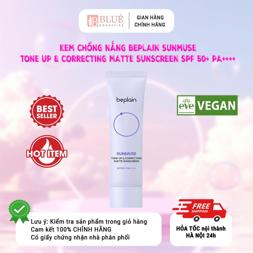 Kem chống nắng Beplain Sunmuse Tone Up & Correcting Matte Sunscreen SPF 50+ PA++++