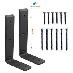 Bộ 2 chân đế chữ L BLUEZON hỗ trợ mặt bàn, ke chữ L dày 1cm treo tường bằng thép đặc phủ sơn tĩnh điện 1