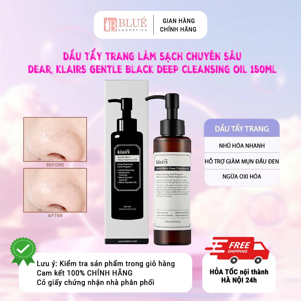 Dầu tẩy trang Dear Klairs Gentle Black Deep Cleansing Oil 150ml