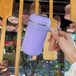 Bình giữ nhiệt mini có tay cầm vân gỗ thích hợp đựng cafe dung tích nhỏ 500ml 8