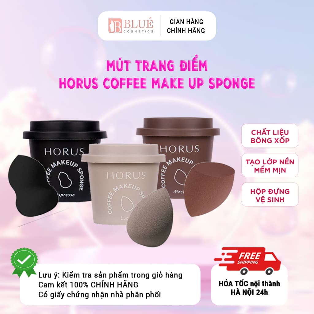 Mút trang điểm Horus Coffee Make Up Sponge (Kèm hộp)