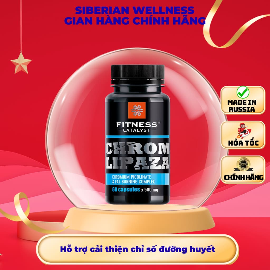 Thực Phẩm Siberian Wellness Chromlipaza, Hỗ Trợ Cải Thiện Chỉ Số Đường Huyết, chai 60 viên